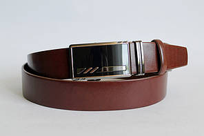 Шкіряний ремінь автомат 40 мм рудий 