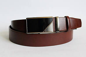 Шкіряний ремінь автомат 40 мм рудий 