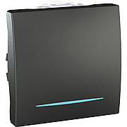 MGU3.201.12N Вимикач 1-клавішний сх1 2мод. з підсв. графіт Unica Schneider Electric