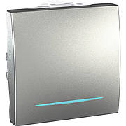 MGU3.201.30N Вимикач 1-клавішний сх1 2мод. з підсв. алюміній Unica Schneider Electric