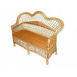 Двомісний плетений диван із лози для тераси, балкона, альтанки, фото 4