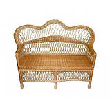 Двомісний плетений диван із лози для тераси, балкона, альтанки, фото 3