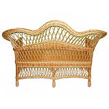 Двомісний плетений диван із лози для тераси, балкона, альтанки, фото 2