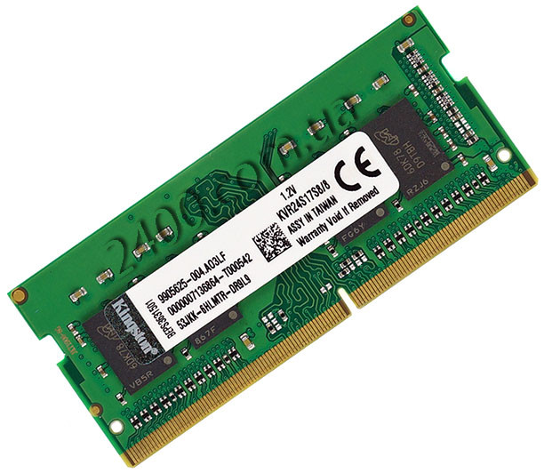 Оперативна пам'ять SoDIMM DDR4 8Gb для ноутбука 2400MHz (ДДР4 8 Гб) PC4-19200 1.2 v KVR24S17S8/8 8192MB