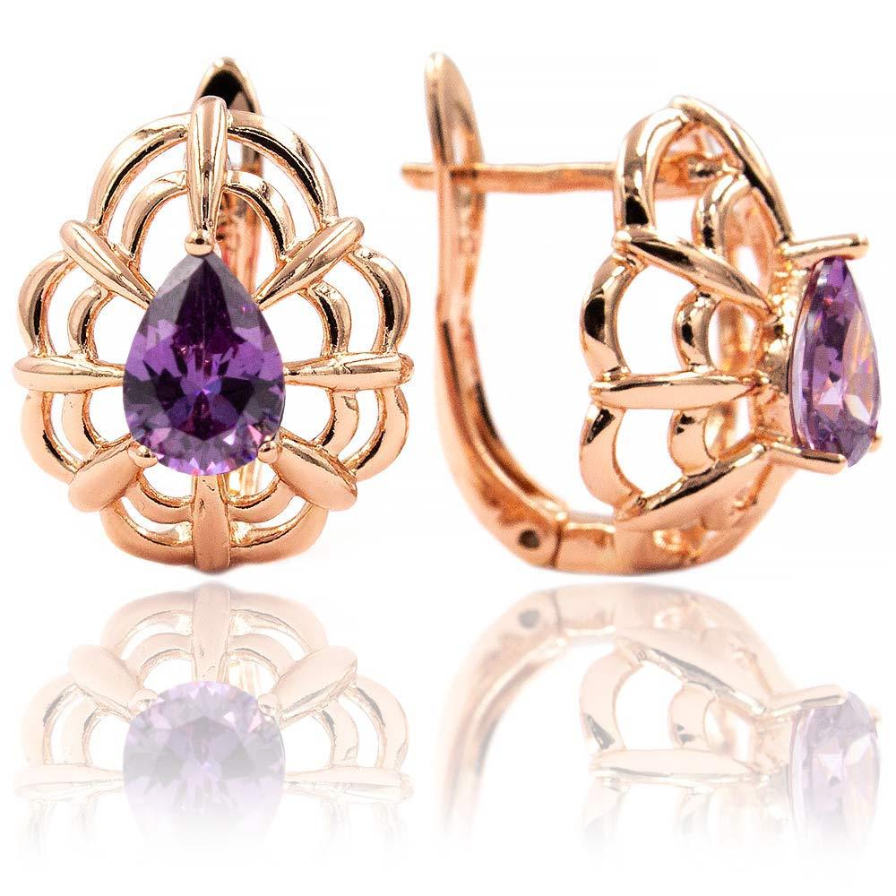 Сережки Xuping 1,5 см фіолетовий (Медичне золото) 924552(3)