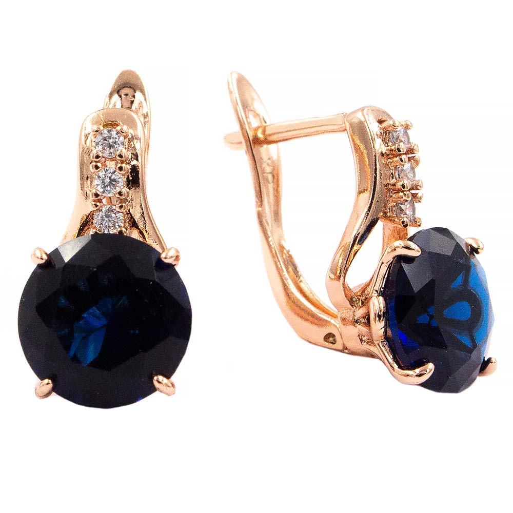 Сережки Xuping 1,7 см синій (Медичне золото) 924562(2)