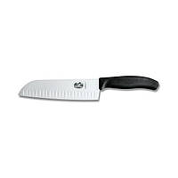 Кухонный нож Victorinox SwissClassic Santoku с воздушными карманами 170 мм в блистере Черный (6.8523.17B)