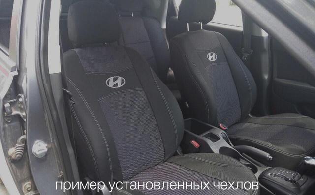 Чохли на сидіння HYUNDAI ACCENT RB роздільна 2010 - задня спинка 1/3 2/3; 4 подгол; п / подлок; airbag. 'NIKA'