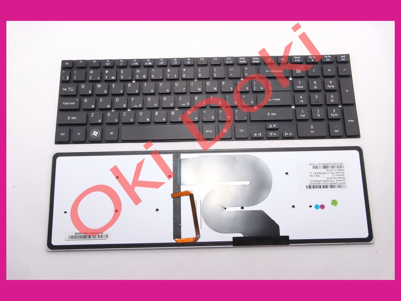 Клавіатура ACER 5951G 8951G EZYGR00010 ZR7 ZYG V125746AS1 KB.I170A.431 rus black підсвітка клавіш
