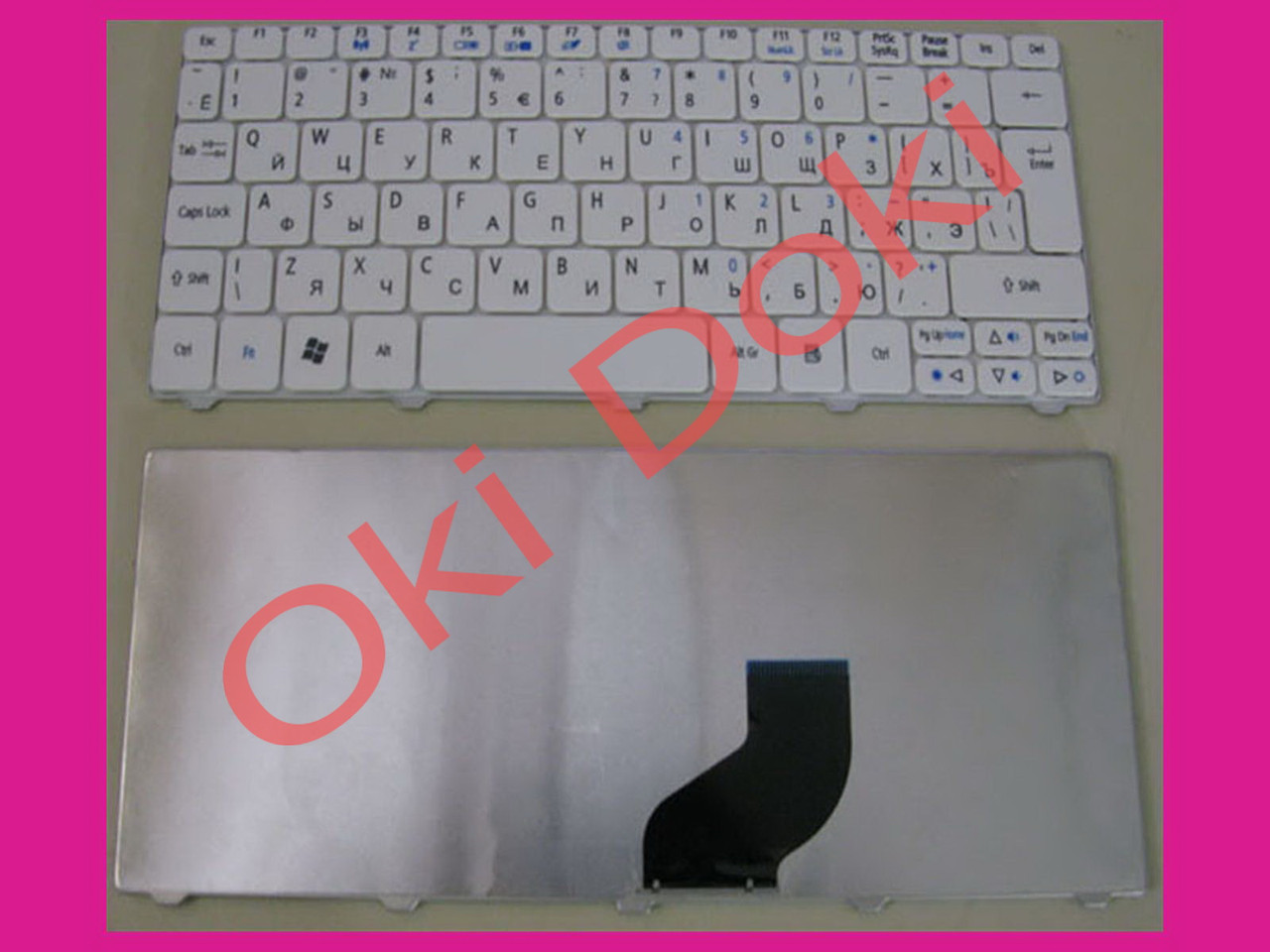 Клавіатура Acer Aspire One 521 522 532 D255 D257 D260 D270 Happy NAV50 PAV80 AO532H біла вертикальний Enter, фото 1