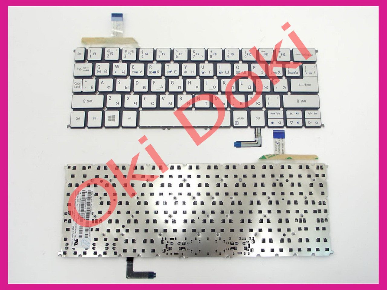 Клавіатура ACER Aspire S7-191 s7-192 RU Silver з підсвіткою