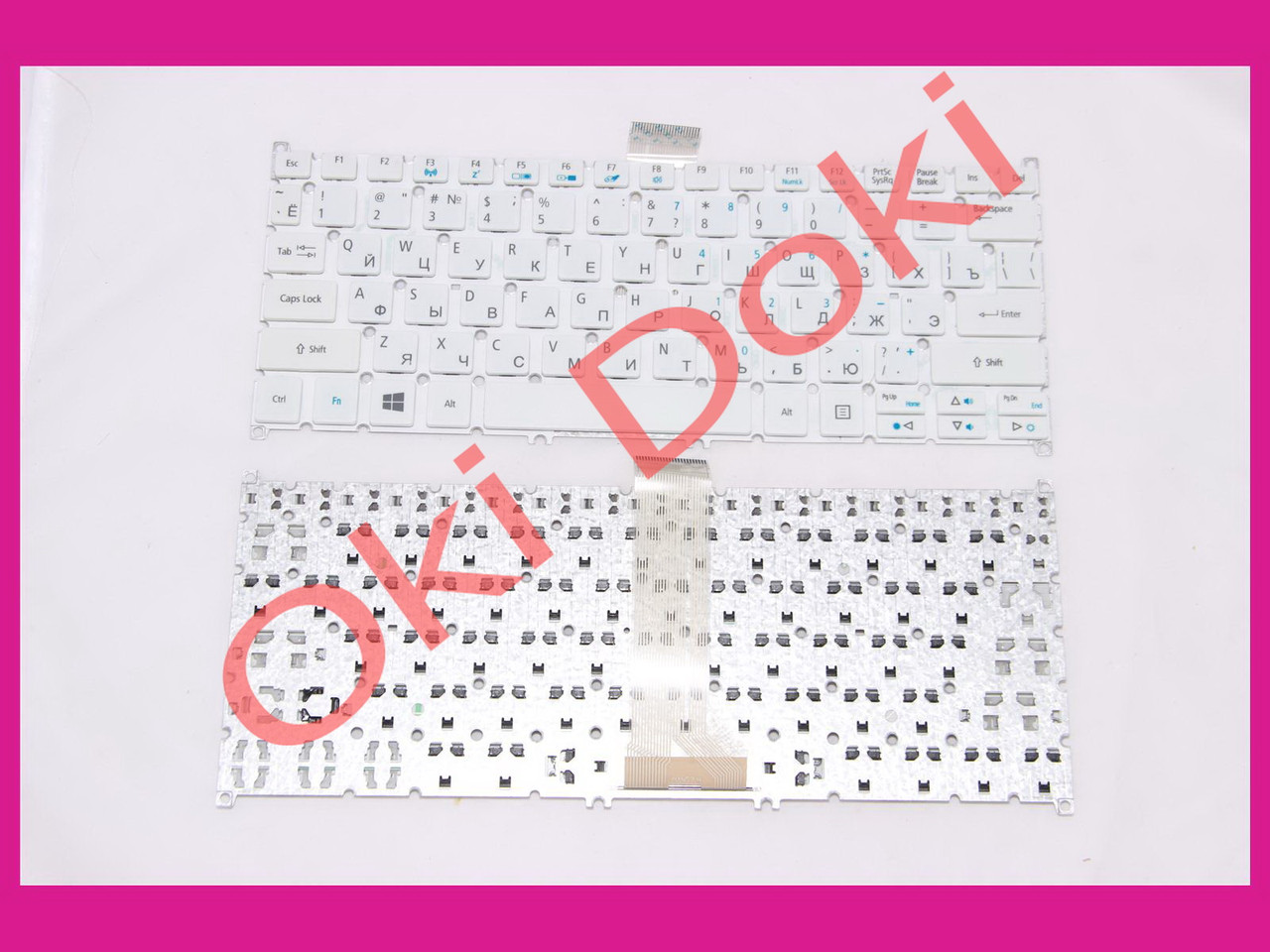 Клавіатура Acer Aspire V5-122P V5-132P V3-371 E3-111 E3-112 V5-121 V5-131 ES1-111M ES1-311 ES1-331 V3-111P R3-131T біла, фото 1