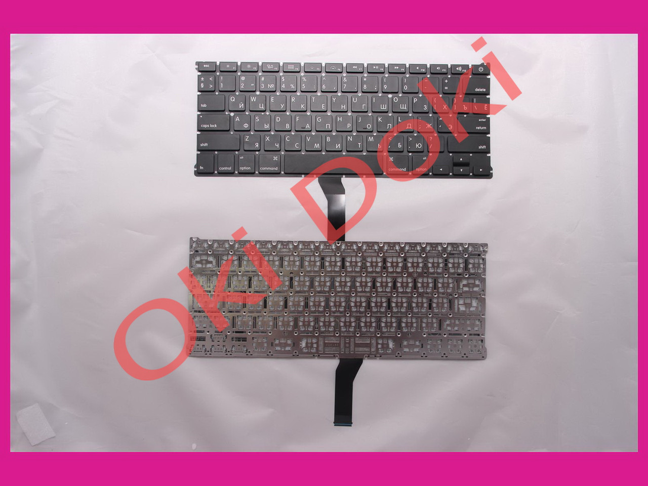 Клавіатура APPLE MacBook Air A1369 2011 A1466 2012-2017 MC503 MC504 13.3" US RU black горизонтальний Enter клавіші під підсвічування рус