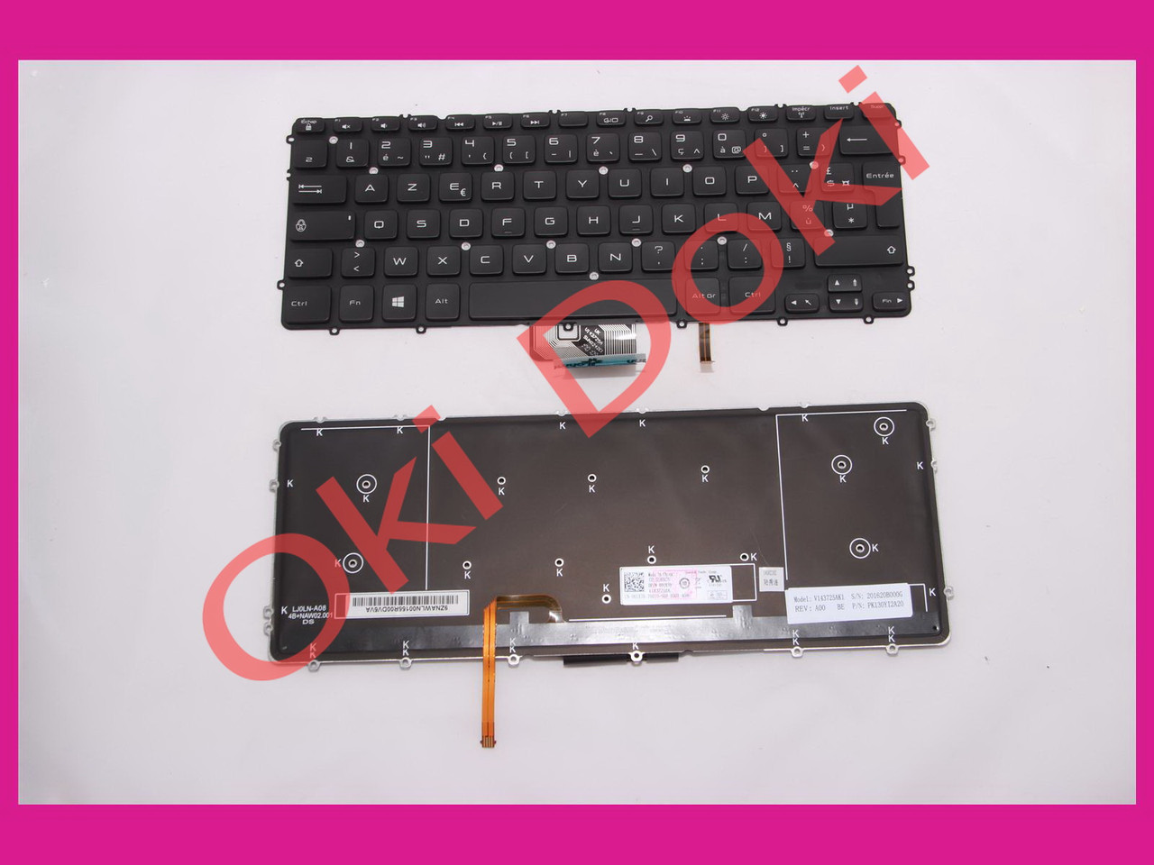 Клавіатура DELL XPS 15 9530 Precision M3800 eng black без фрейму підсвічування клавіш вертикальний ентер type 1