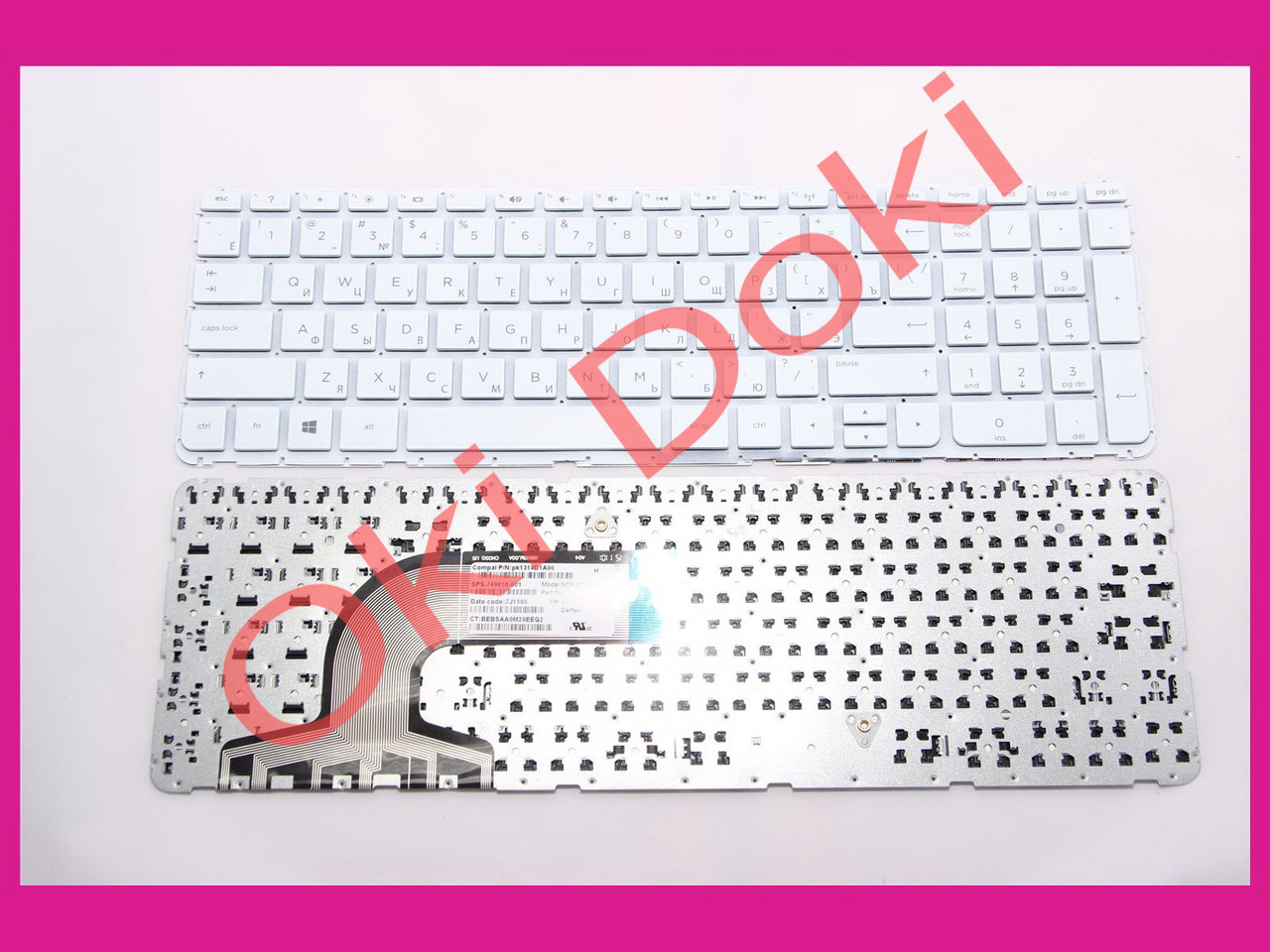 Клавіатура HP Pavilion 15-E 15T-E 15Z-E 15-N 15T-N 15Z-N series rus біла без рамки type 1