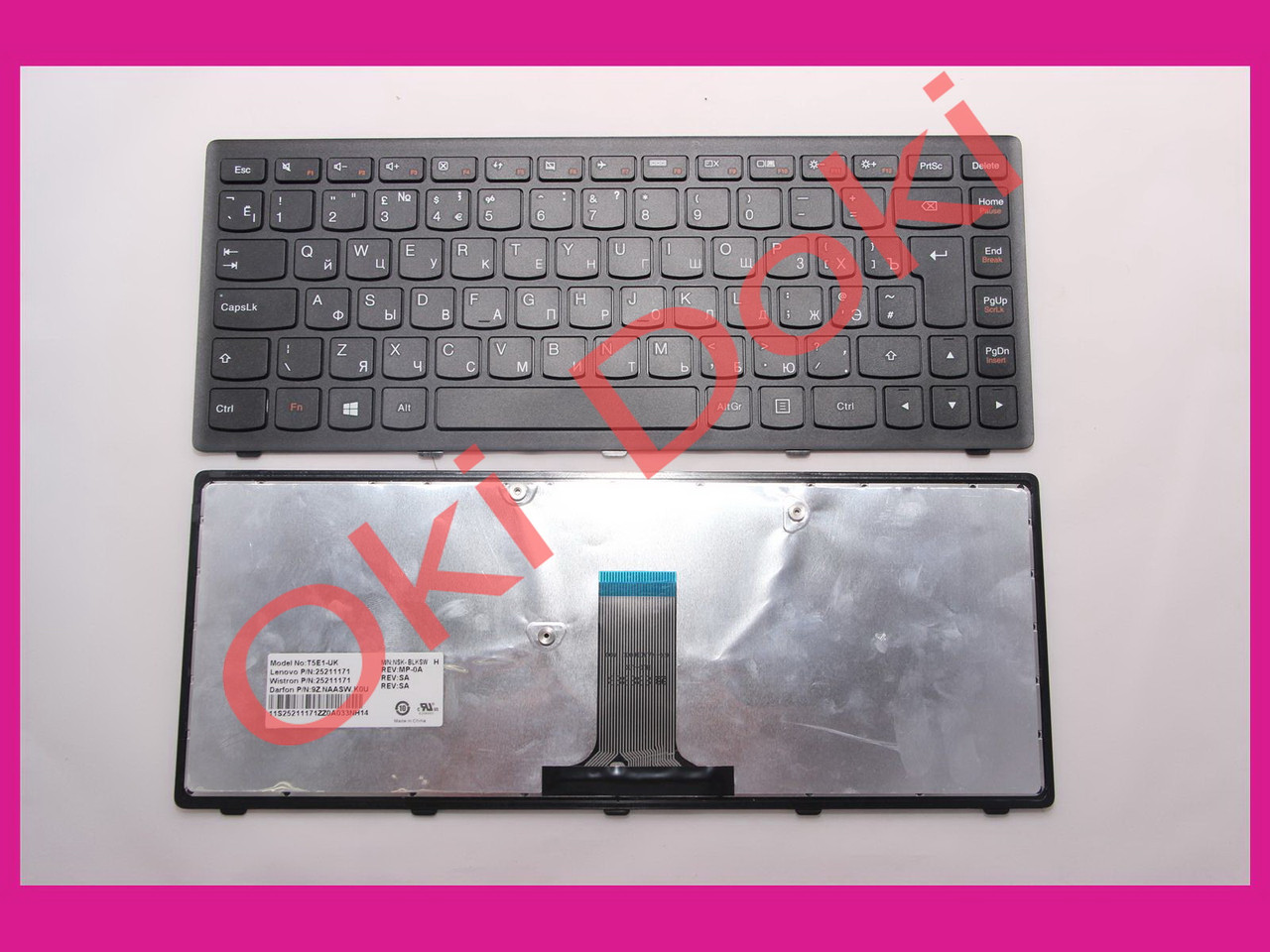 Клавіатура LENOVO Flex 14 G400s G405s S410p Z410 rus black frame
