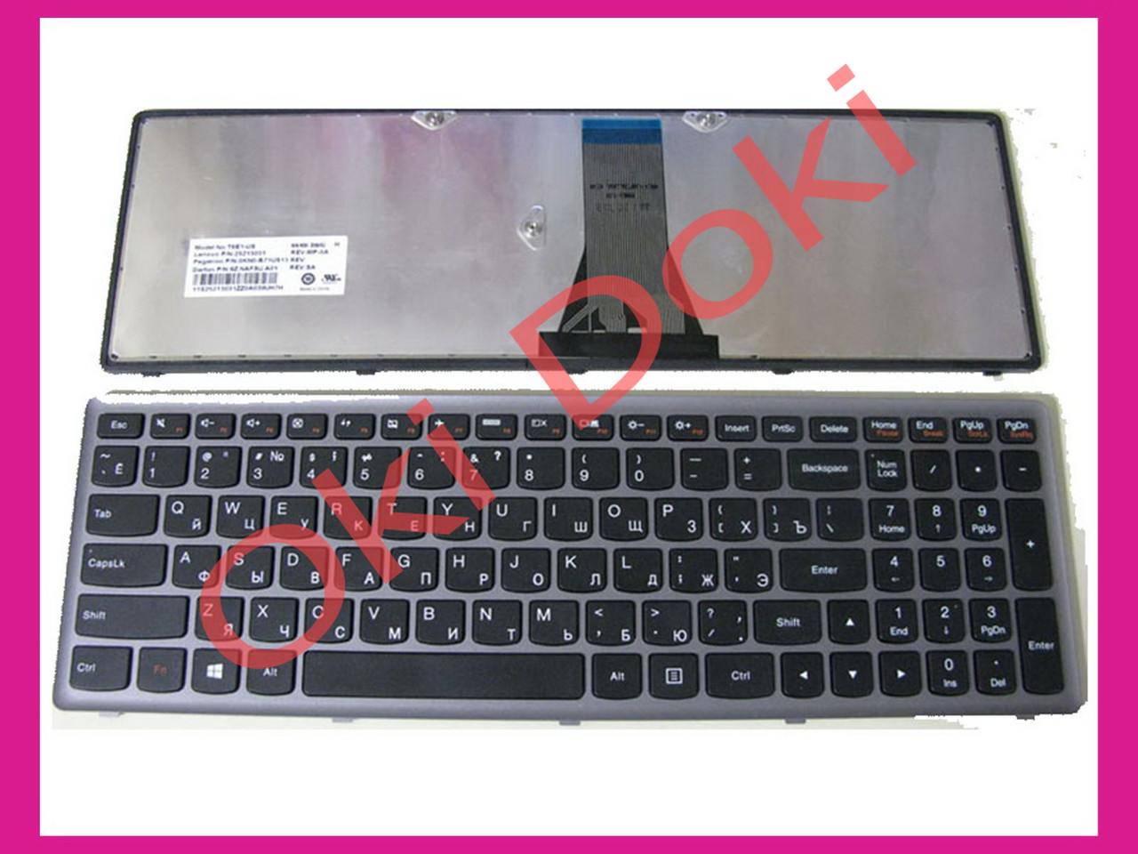 Клавіатура LENOVO Flex 15 Flex 15D G500s G505s S510p S500 silver, фото 1