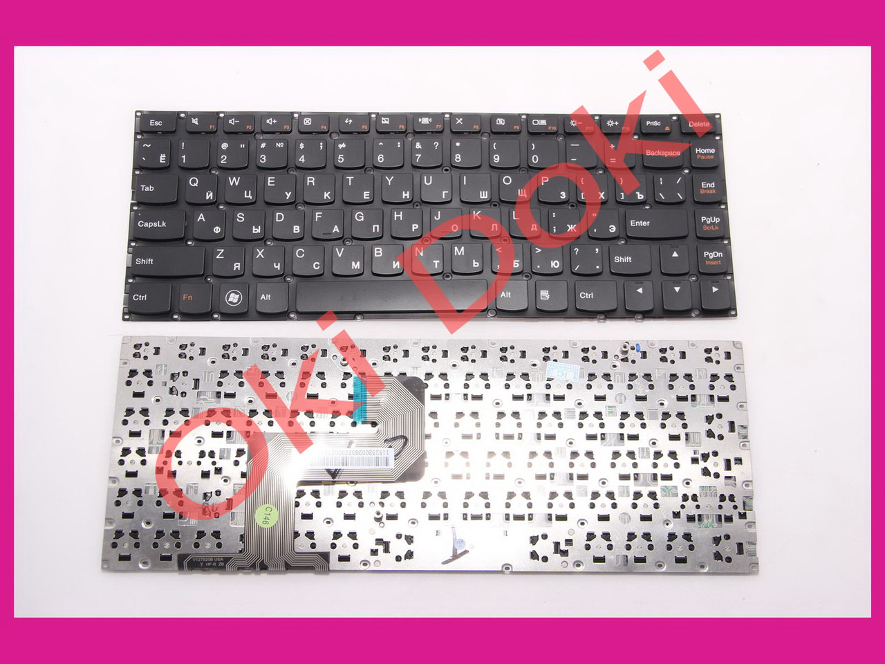 Клавіатура LENOVO IdeaPad U400 rus black без фрейму, фото 1