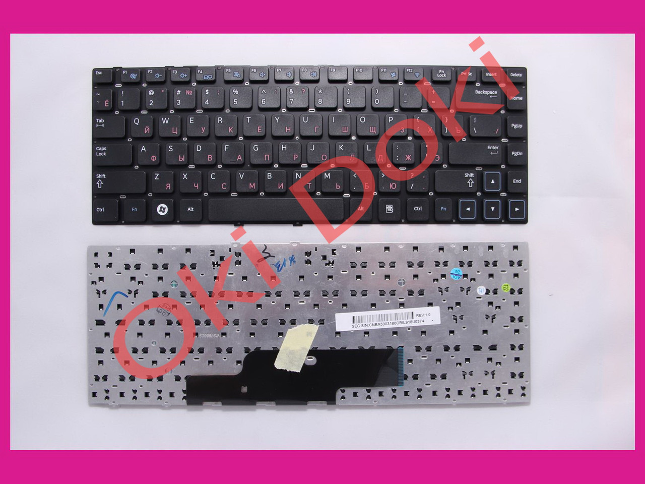 Клавіатура Samsung NP300 Series 14.0" NP300E4A NP300V4A NP300E4A RU Black Без рамки