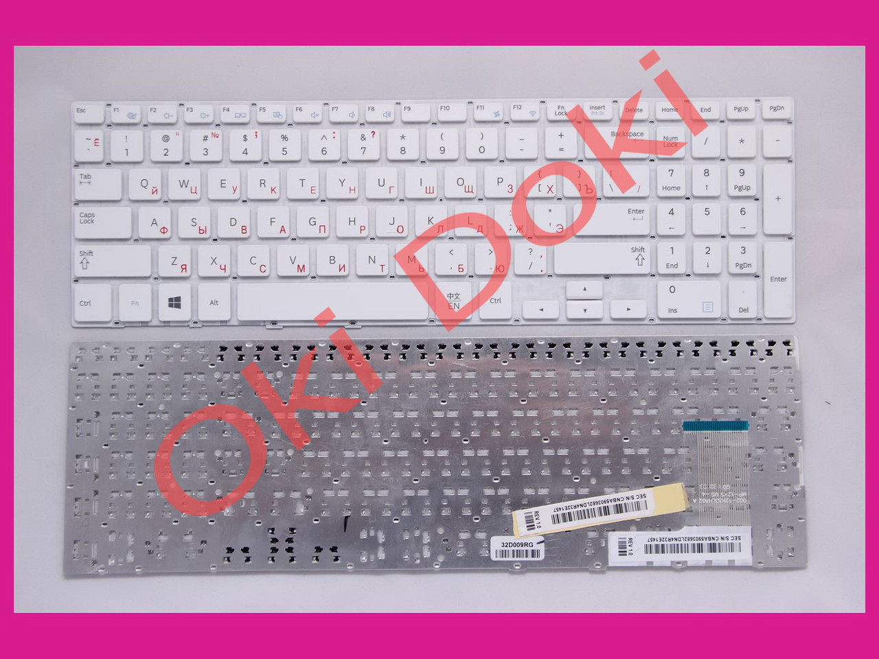 Клавіатура Samsung NP450R5 450R5V NP450R5E white