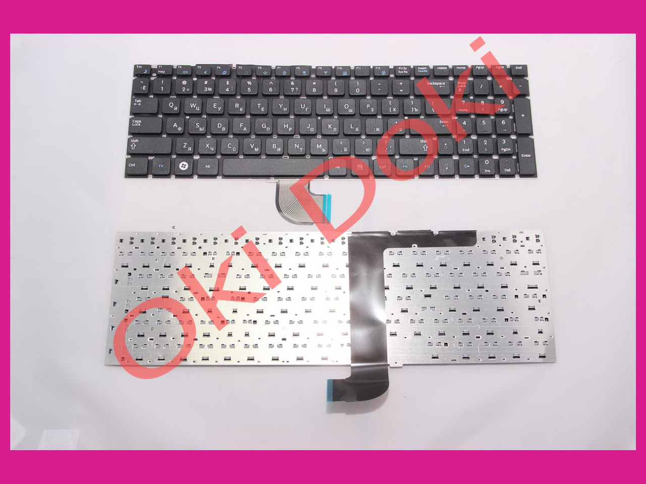 Клавіатура Samsung RC528 RC530 RF510 RF511 Q530 SF511 rus black без фрейму чорна, фото 1