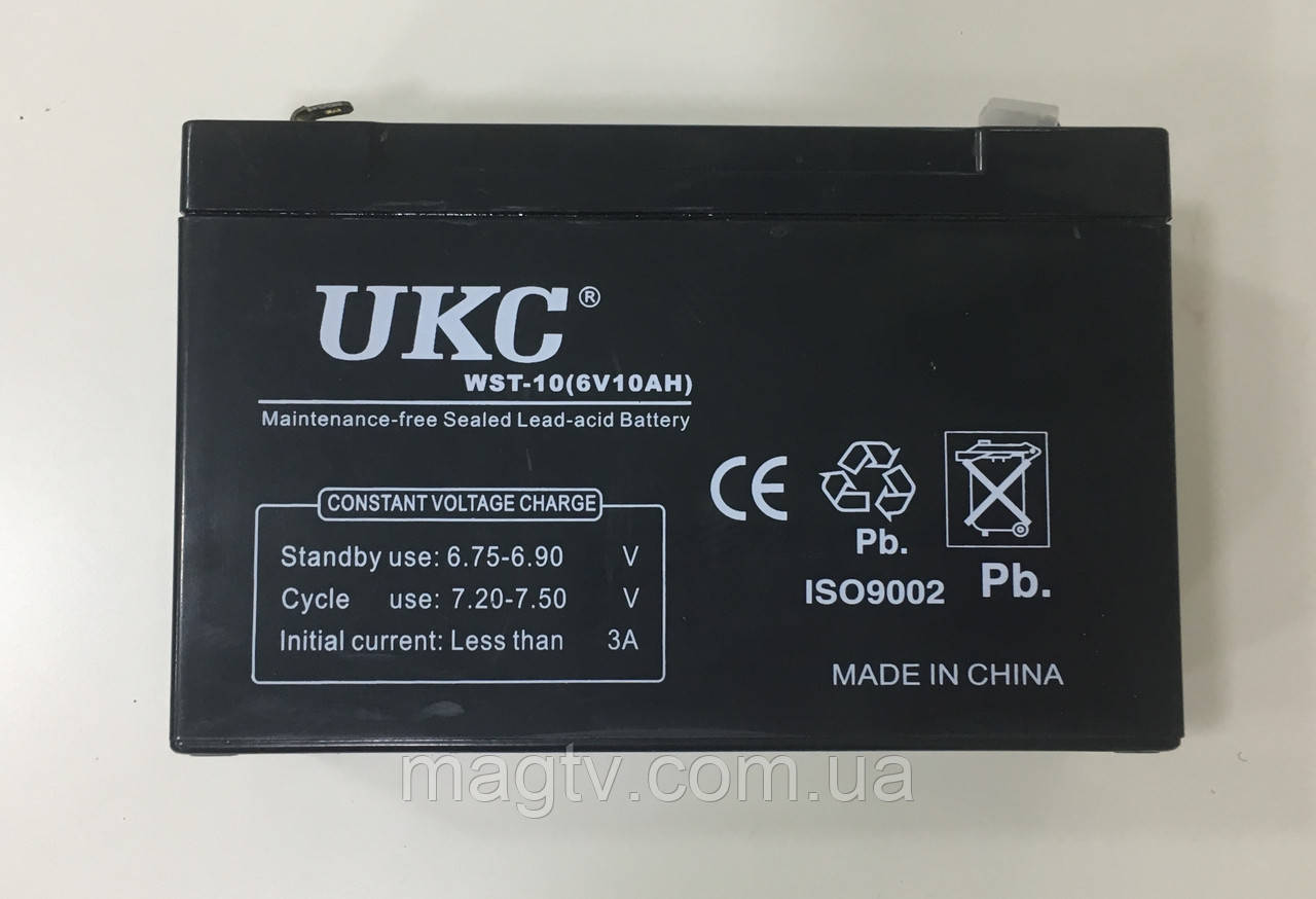 Гелевий акумулятор UKC WST-10 (6V 10Ah)