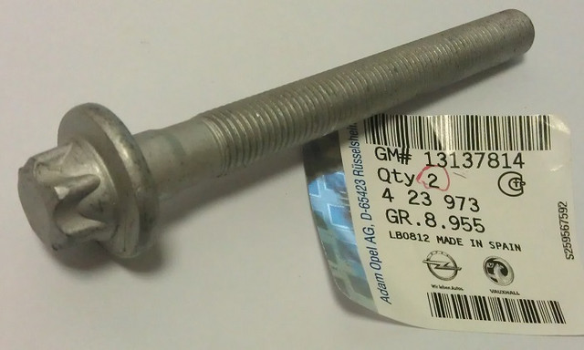 Болт крепления сайлентблока задней балки TORX M12 X 115 GM 13137814 ...