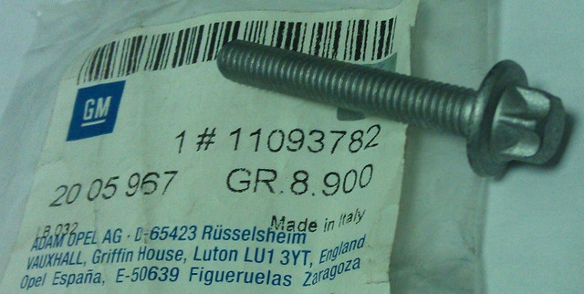 Болт M6 X 40 кришки підшипника розпочила до ГБЦ GM 11093781 OPEL & CHEVROLET