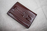 Шкіряна обкладинка для прав Імідж шоколадний 09-003, фото 5
