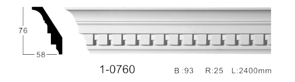 Карниз стельовий з орнаментом Classic Home 1-0760, ліпний декор з поліуретану