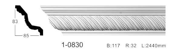 Карниз стельовий з орнаментом Classic Home 1-0830, ліпний декор з поліуретану