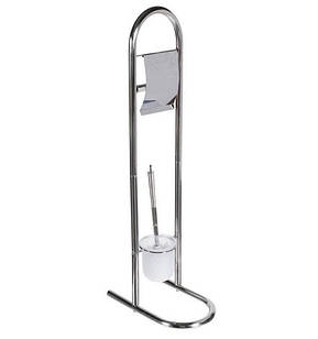 Стійка підлогова з тримачем для туалетного паперу та пластикової колбою TRL0601-PP