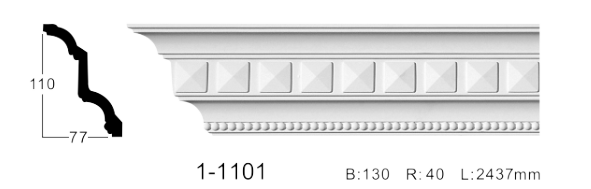 Карниз стельовий з орнаментом Classic Home 1-1101, ліпний декор з поліуретану
