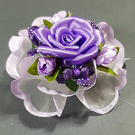 Бантик дитячий Трояндочка 23 бузково-білий