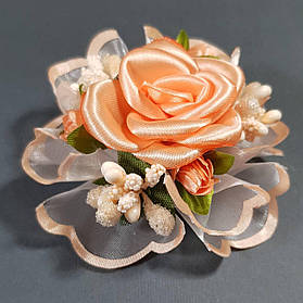 Бантик дитячий Трояндочка 26 біло-бежевий