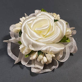 Бантик дитячий Трояндочка 28 біло-кремовий