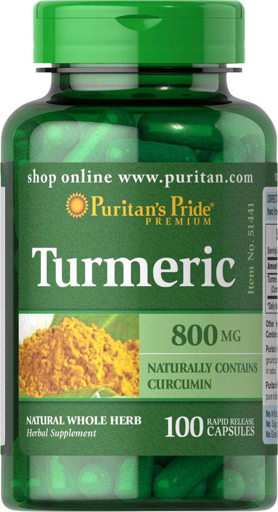 Куркумін Puritan's Pride Turmeric 800 mg 100 капсул