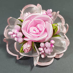 Бантик дитячий Трояндочка 29 біло-рожевий