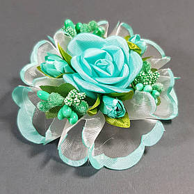 Бантик дитячий Трояндочка 30 біло-м'ятний