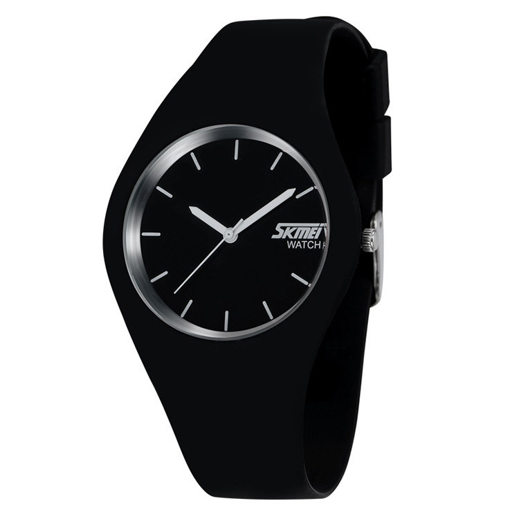 Skmei 9068 rubber чорний жіночий класичний годинник