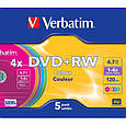 Диск DVD Verbatim 4.7Gb 4x SlimCase 5шт Color (43297), фото 2