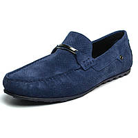 Летние тёмно-синие мужские мокасины перфорация обувь больших размеров Rosso Avangard Cross Sapphire BS