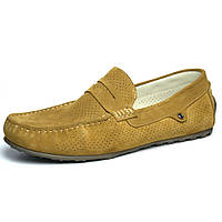 Летние мокасины замшевые песочные шафрановые мужская обувь больших размеров Rosso Avangard Classic Saffron