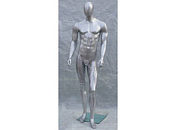 Манекен чоловічий гіпсовий (лак) (срібло, чорний) MK-15