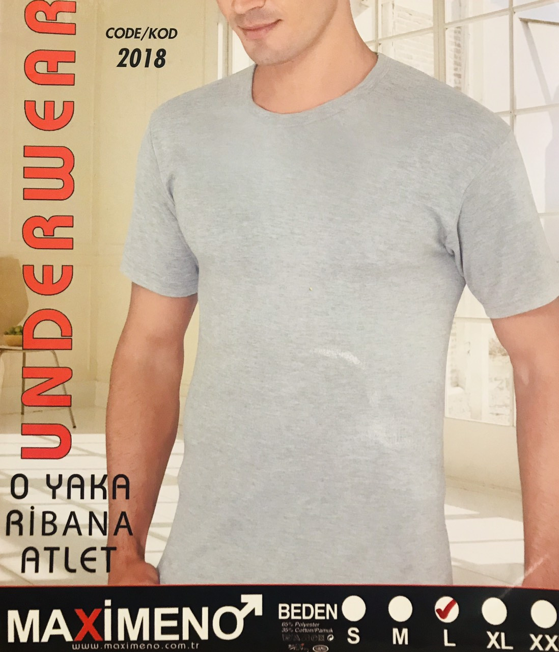 Мужская футболка хлопок - 100% MAXIMENO Турция размер S (44-46) серая - фото 1 - id-p982216374
