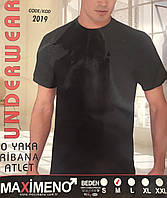 Мужская футболка хлопок - 100% MAXIMENO Турция размер S (44-46) чёрная