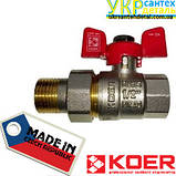 Кран з американкою 1/2" PN40 Ду 15 Koer (Чехія), фото 2