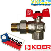 Кран с американкой угловой 1/2" PN40 Ду 15 Koer (Чехия)