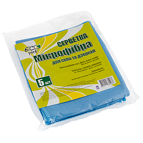 Серветка мікрофібра для скла 5 шт. ТМ "ECOpack"