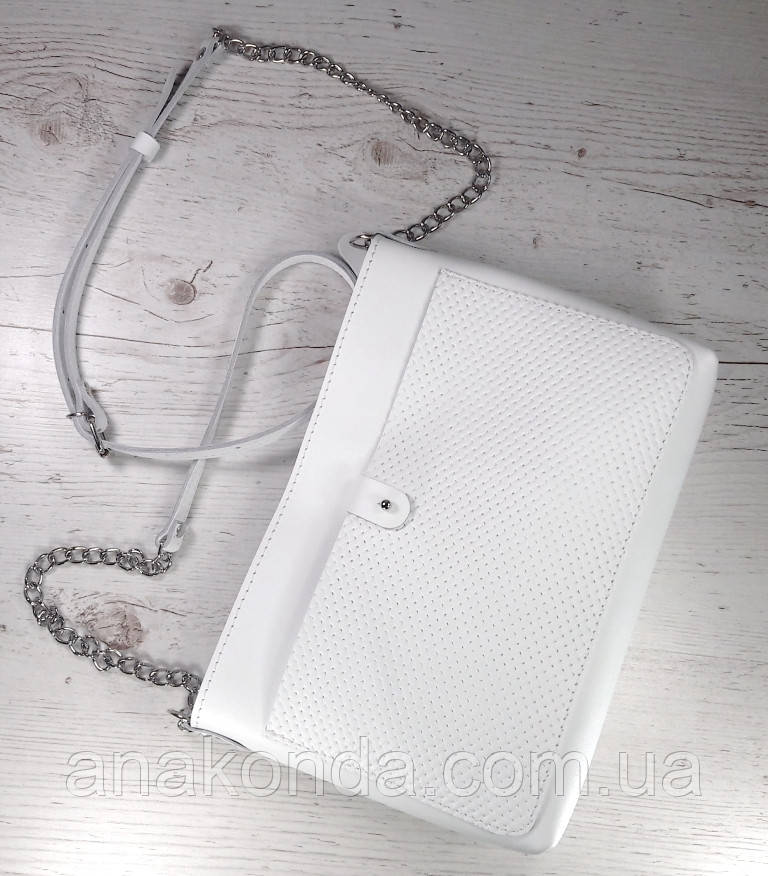 20 Натуральна шкіра, Сумка-клатч, біла